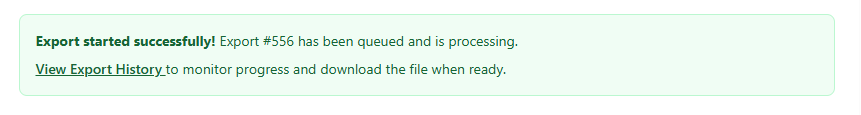 Export started